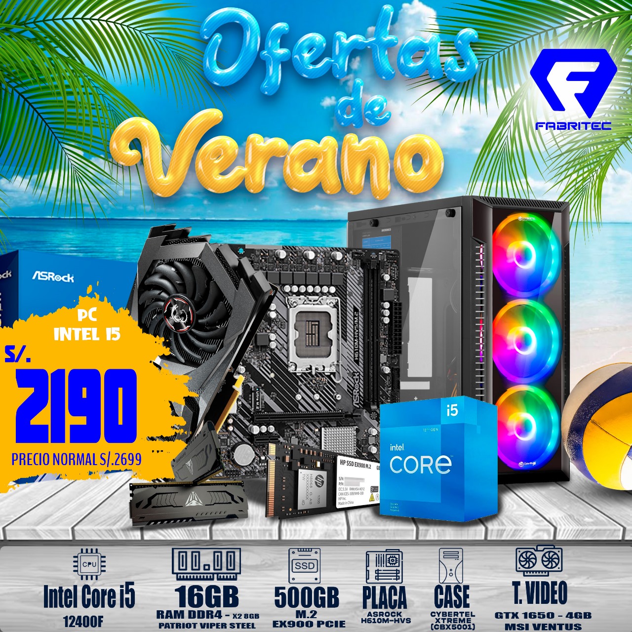 PC GAMER INTEL COREI5 12400F