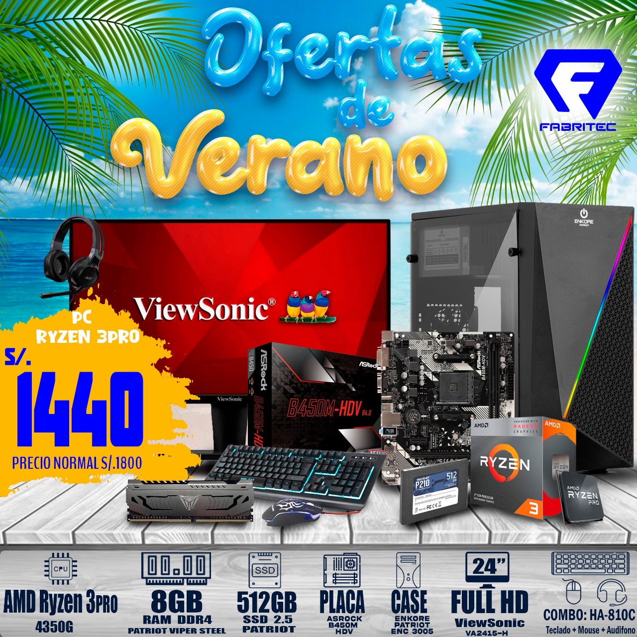 PC GAMER COMPLETA RYZEN 3PRO