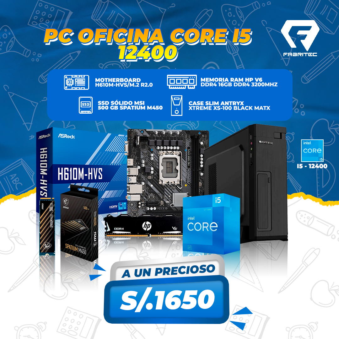 PC OFICINA CORE I5 12400