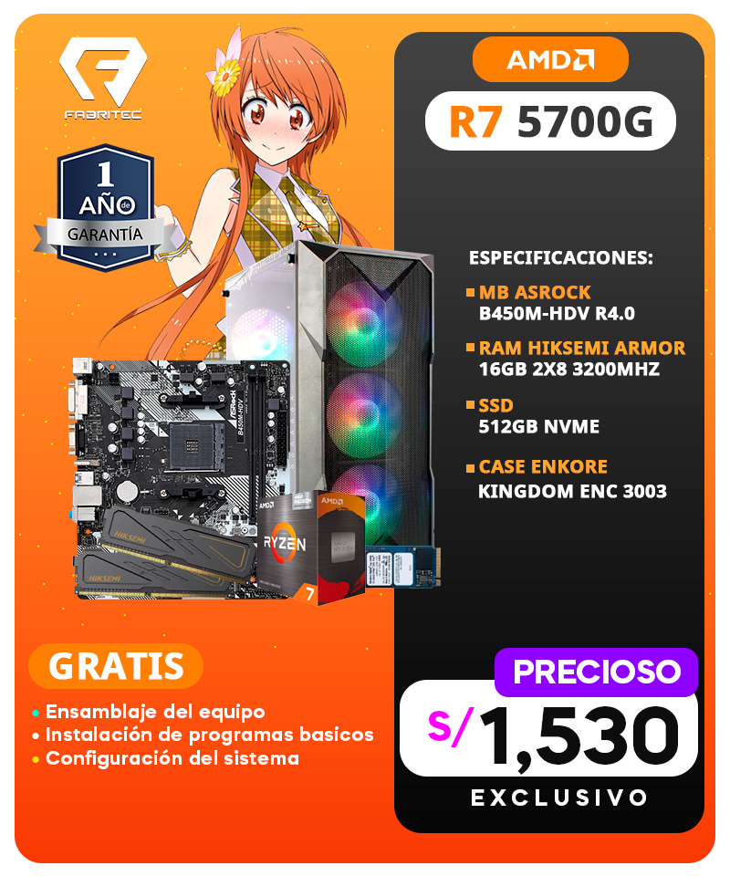 CPU RYZEN 7 5700G - GAMER 7