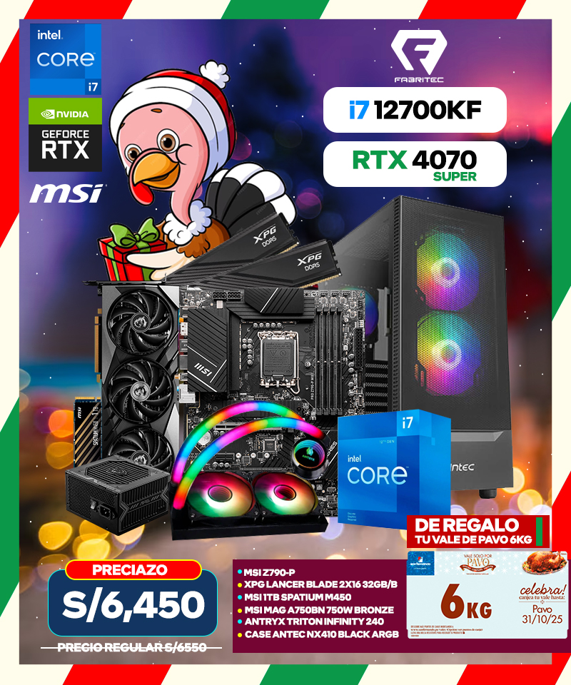 PC GAMER NAVIDAD INTEL CORE I7 12700KF