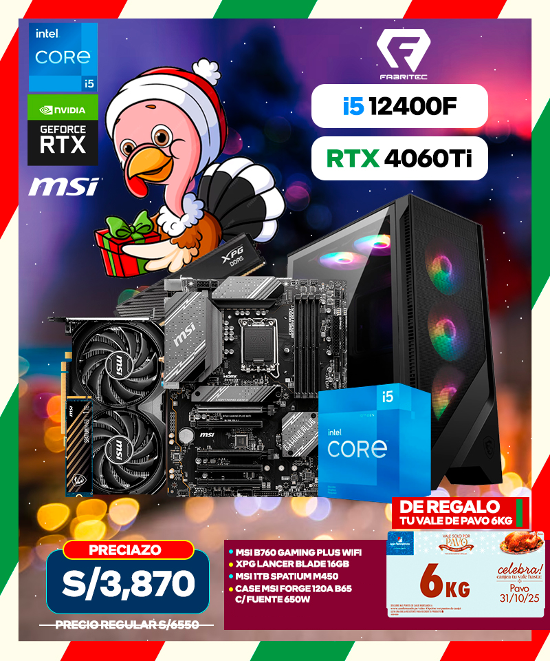 PC GAMER NAVIDAD INTEL CORE I5 12400F
