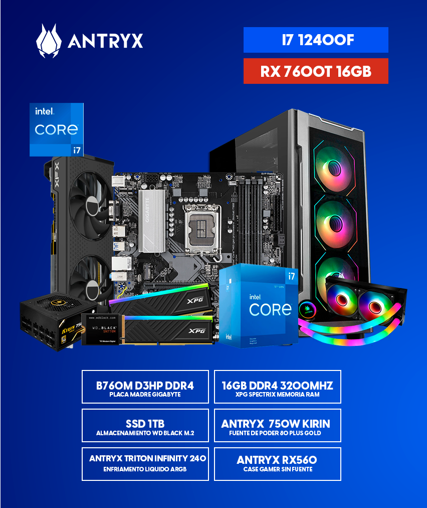 PC ANTRYX GAMER INTEL I7 12700F