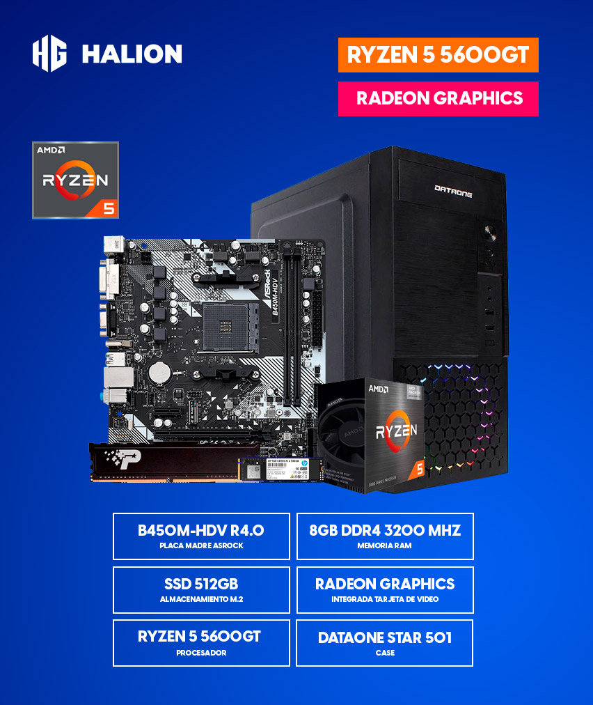 PC HALION GAMER RYZEN 5 5600GT