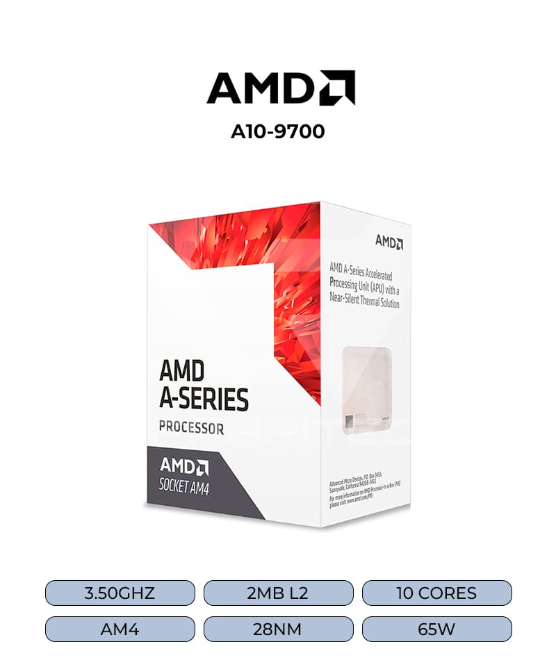 PROCESADOR AMD A10 9700 3.50GHZ 2MB L2 10 CORES AM4 28NM 65W CORPORACION FABRITEC