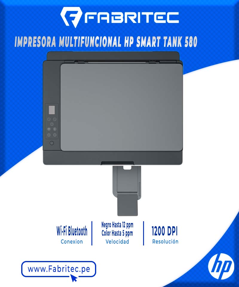 Impresora multifuncional Inyección HP Smart Tank 580