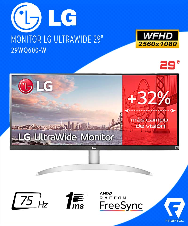 MONITOR LED 29" LG ( 29WQ600-W ) ULTRAWIDE 2560X1080 | HDMI DP USB-C