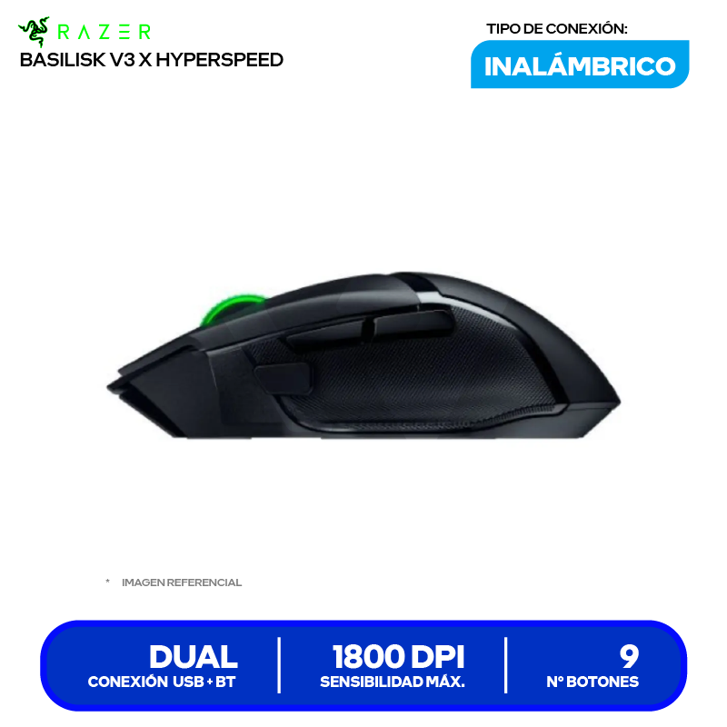 Mouse Gamer Inalámbrico/Dual RAZER ( RZ01-04870100-R3U1 ) Negro 1800 DPI