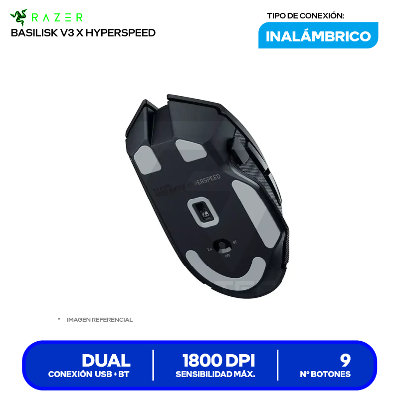 Mouse Gamer Inalámbrico/Dual RAZER ( RZ01-04870100-R3U1 ) Negro 1800 DPI