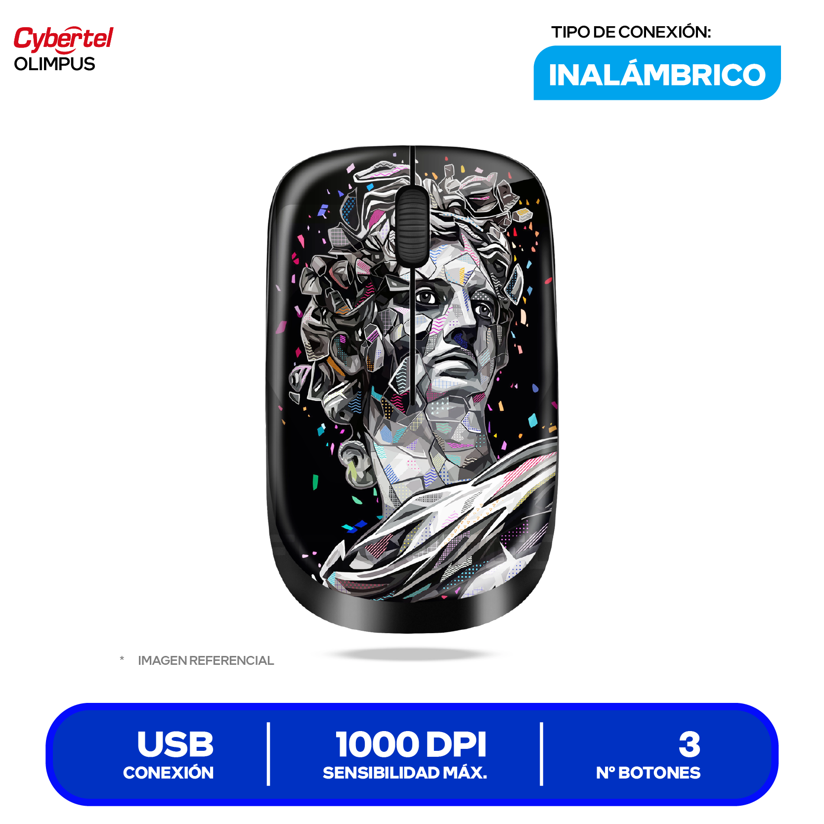 Mouse Inalámbrico Cybertel Olimpus ( CYB M323 ) 1000 DPI