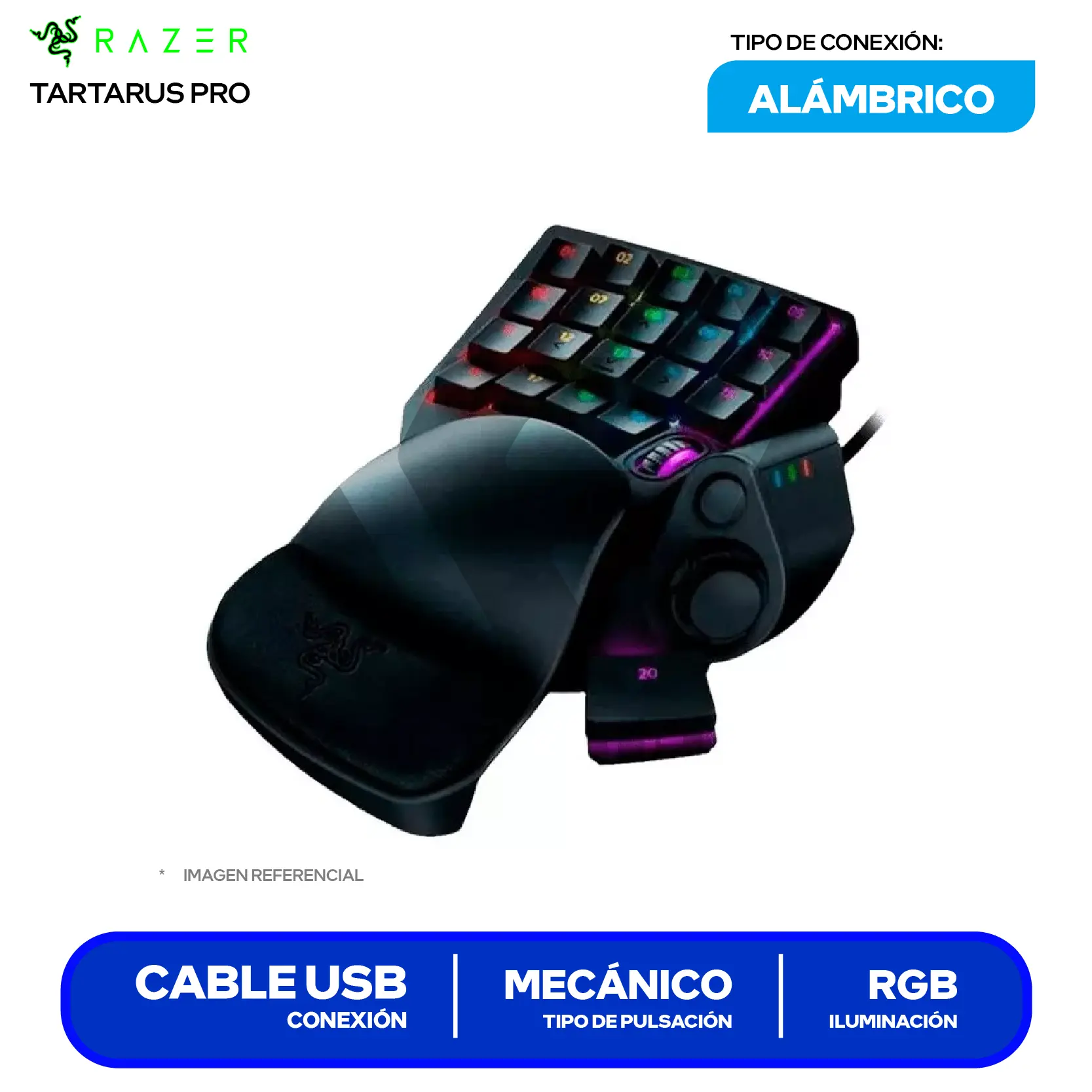 Teclado Gamer Razer Tartarus Pro ( RZ07-03110100-R3U1 ) Mecánico