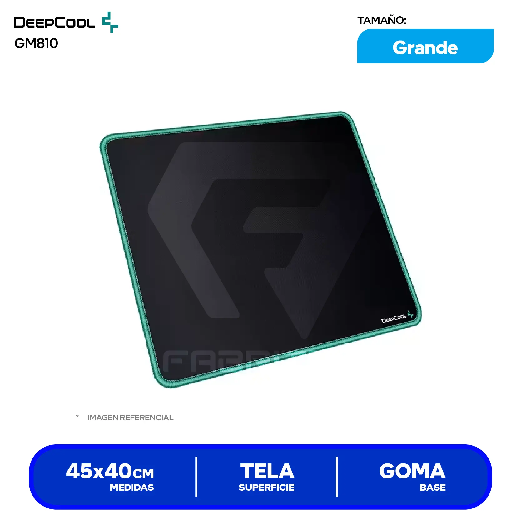 Pad Mouse Gamer DeepCool GM810 (R-GM810-BKNNNL-G) L, 450 x 400 x 3mm