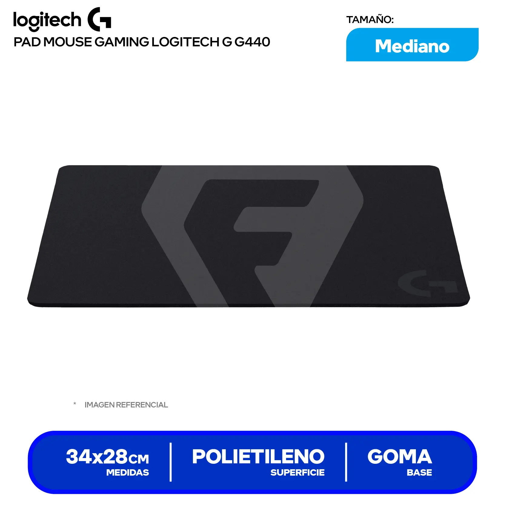 Pad Mouse Gamer Logitech G440 (943-000790) M, 340 x 280 x 3mm