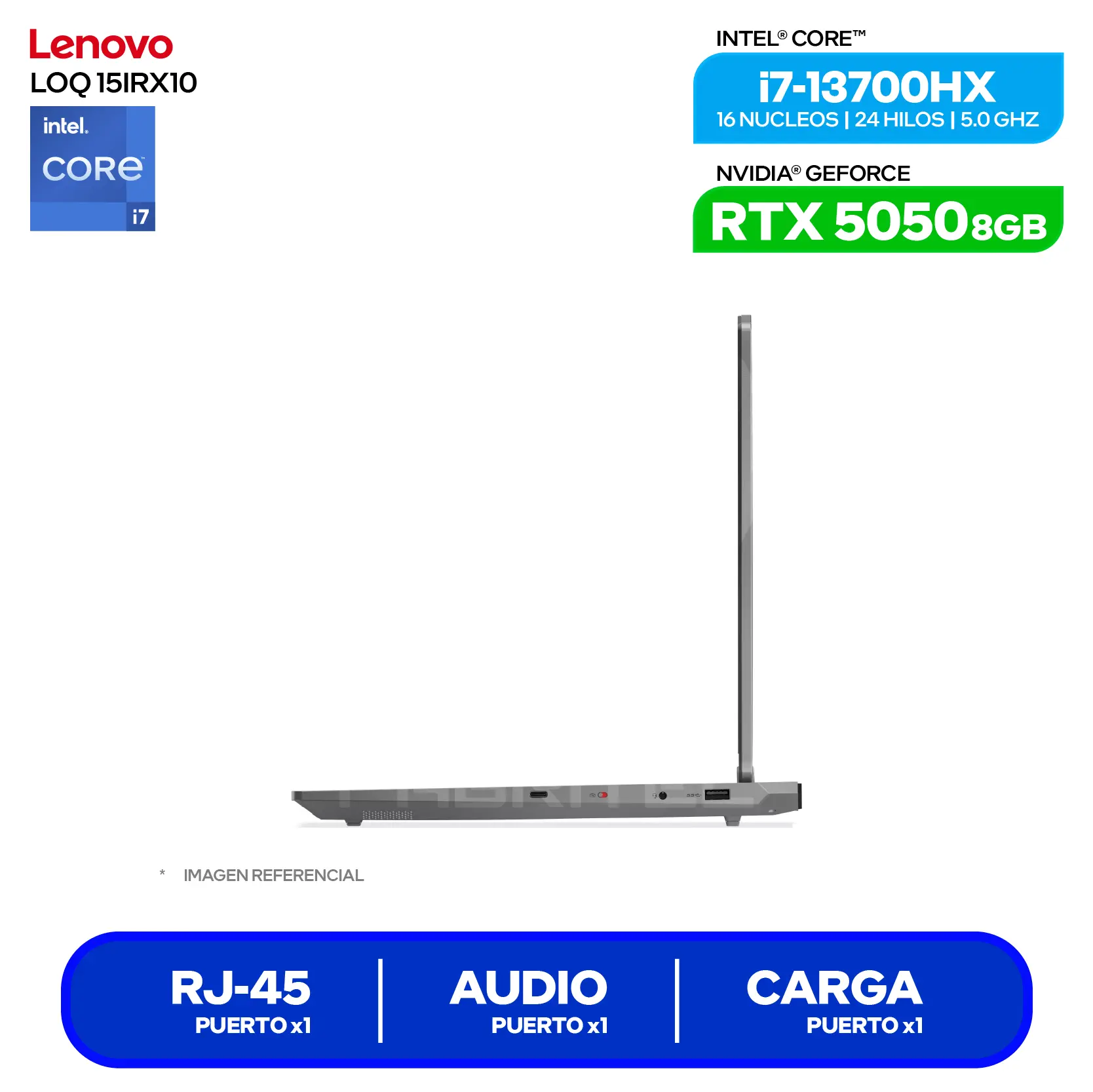 Laptop Lenovo LOQ 15IRX10 (83JE00Q8LM) Intel Core i7-13700HX, GeForce RTX 5050 8GB, RAM 16GB, SSD 512GB, 15,6'' FHD, FreeDos