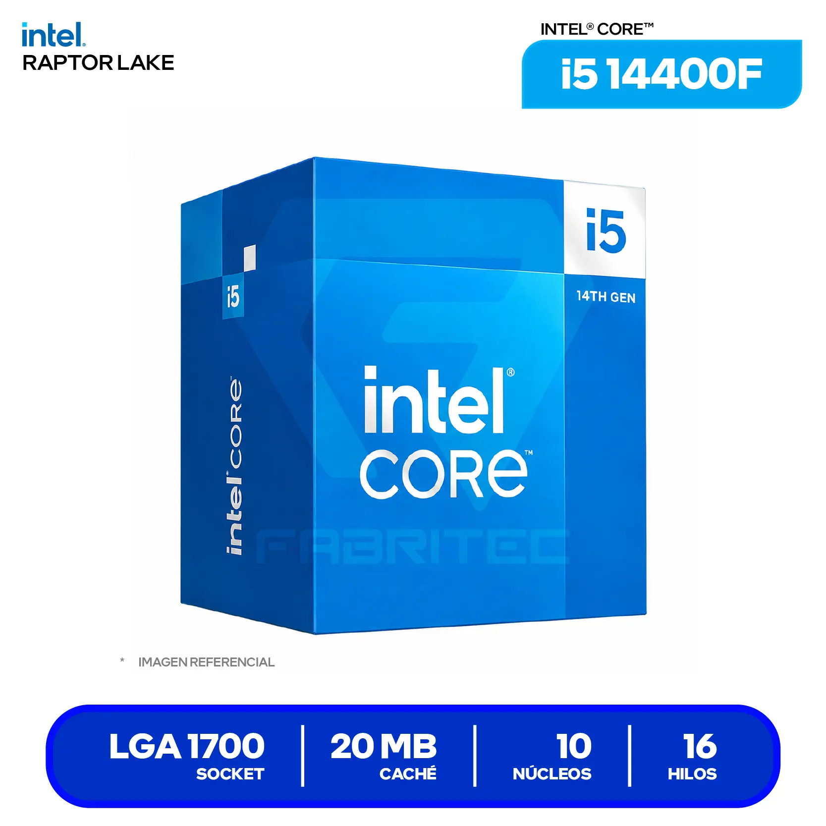 Procesador Intel Core i5-14400F (BX8071514400F) 2.5 GHz / 4.7 GHz, 10 Núcleos, LGA1700