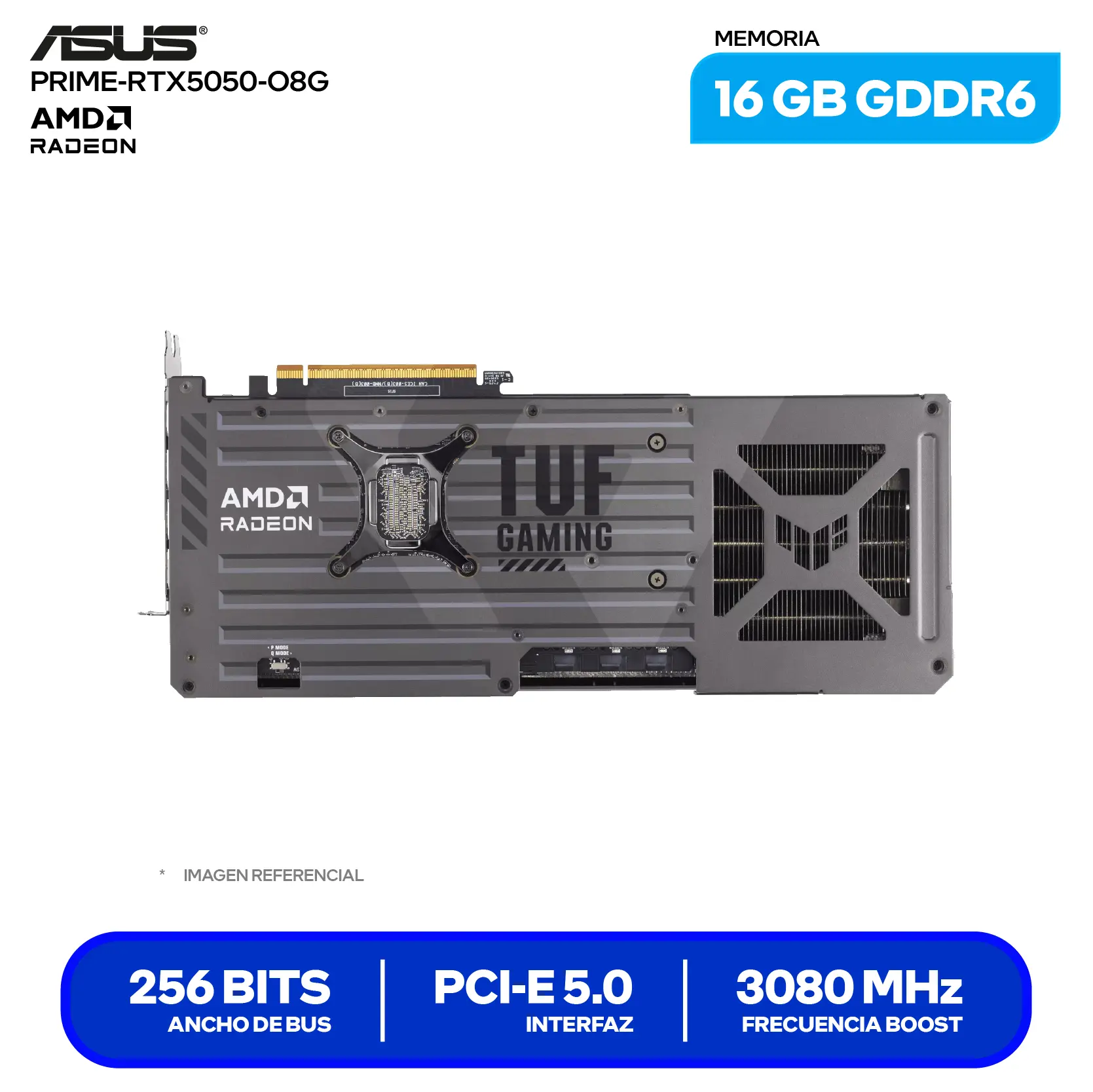 Tarjeta de video Asus TUF Gaming Radeon RX 9070 XT OC 16GB (TUF-RX9070XT-O16G-GAMING) GDDR6, 3x DisplayPort 2.1, 1x HDMI 2.1