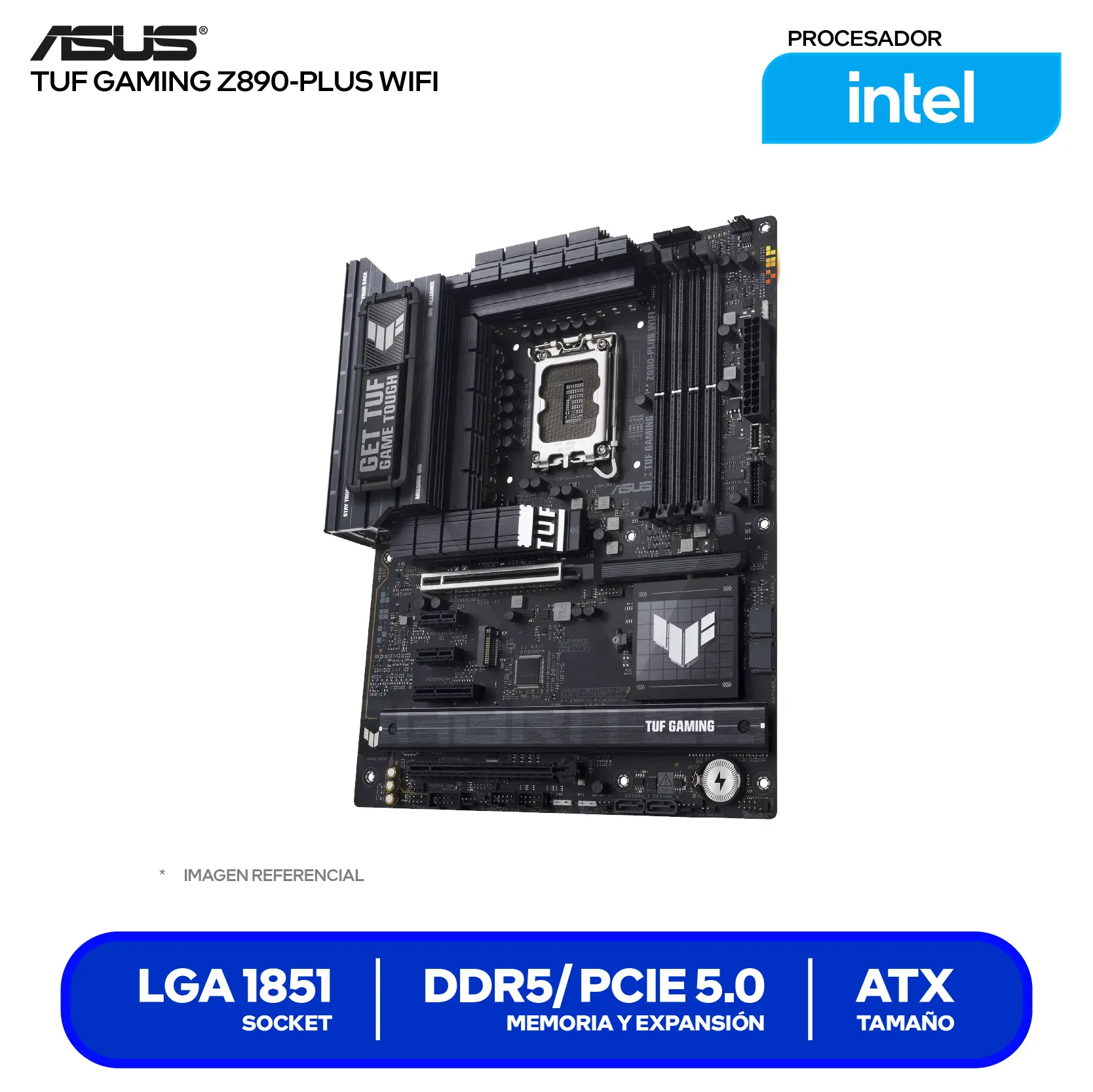 Placa madre Asus TUF Gaming Z890-Plus WiFi ( 90MB1IQ0-M0EAY0 ) LGA1851, DDR5, ATX, Wi-Fi 7