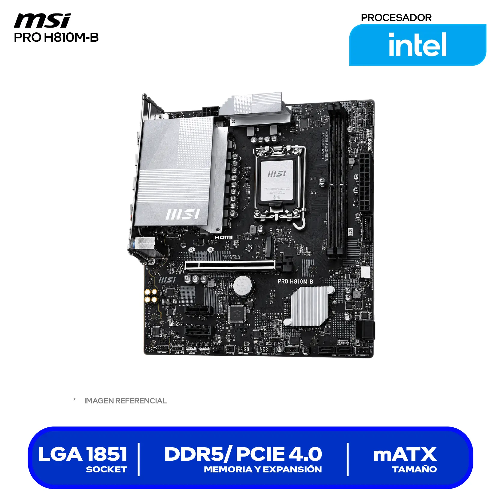 Placa madre MSI Pro H810M-B (PRO H810M-B) LGA1851, DDR5, mATX