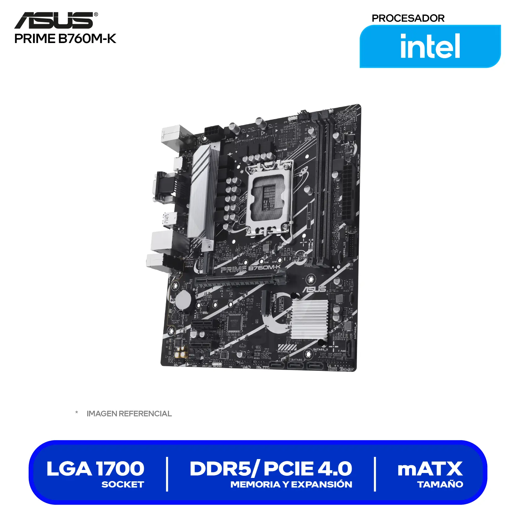 Placa Madre Asus Prime B760M-K D4 (90MB1FI0-M1EAY0) LGA1700, DDR4, mATX