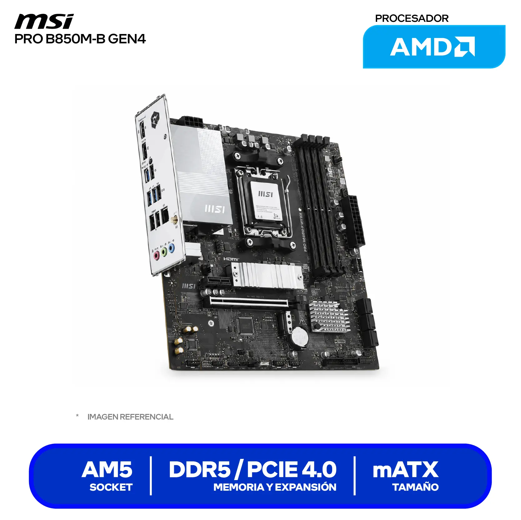 Placa Madre MSI PRO B850M-B GEN4 (PRO B850M-B GEN4) AM5, DDR5, mATX