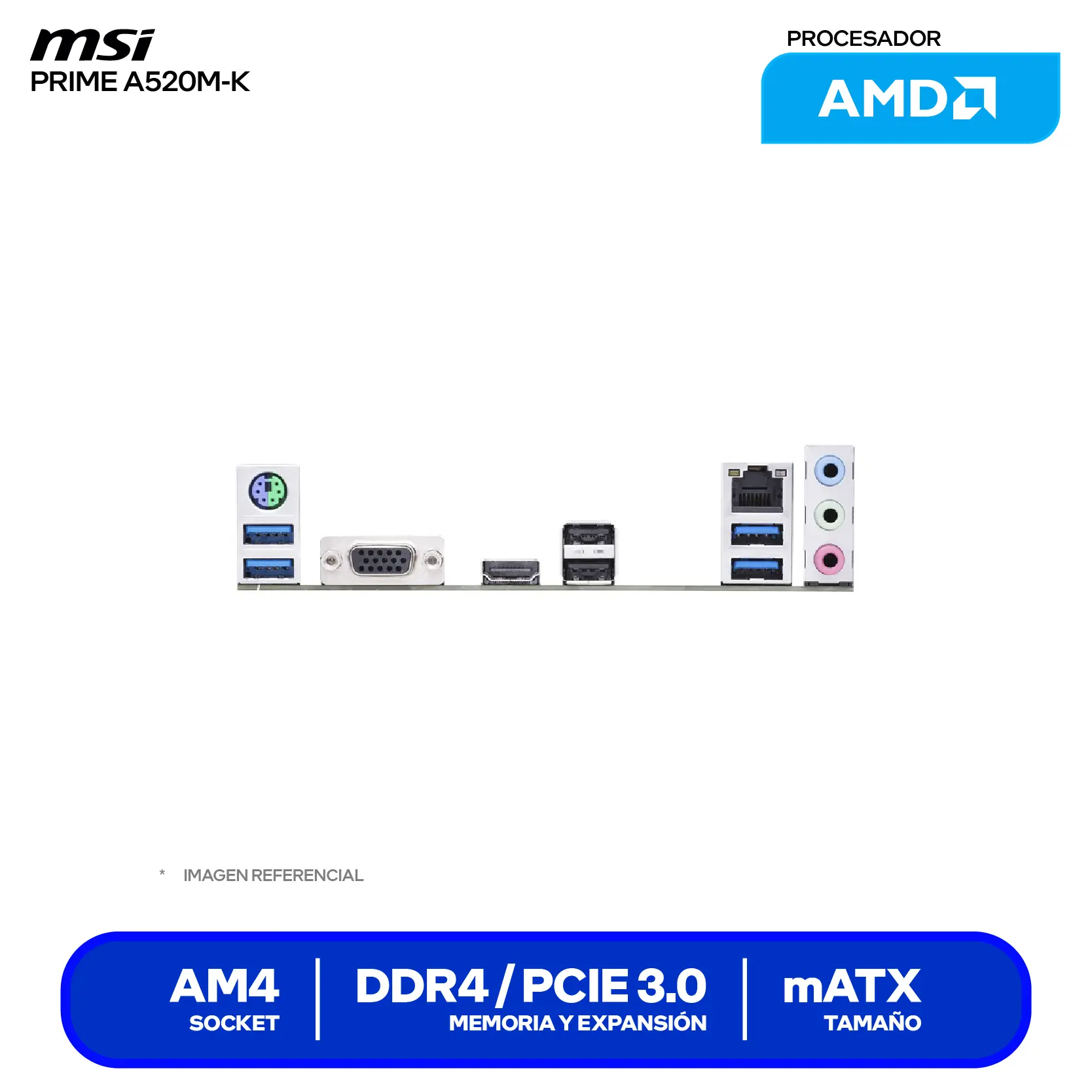 Placa Madre ASUS PRIME A520M-K (90MB1500-M0EAY0) AM4, DDR4, mATX