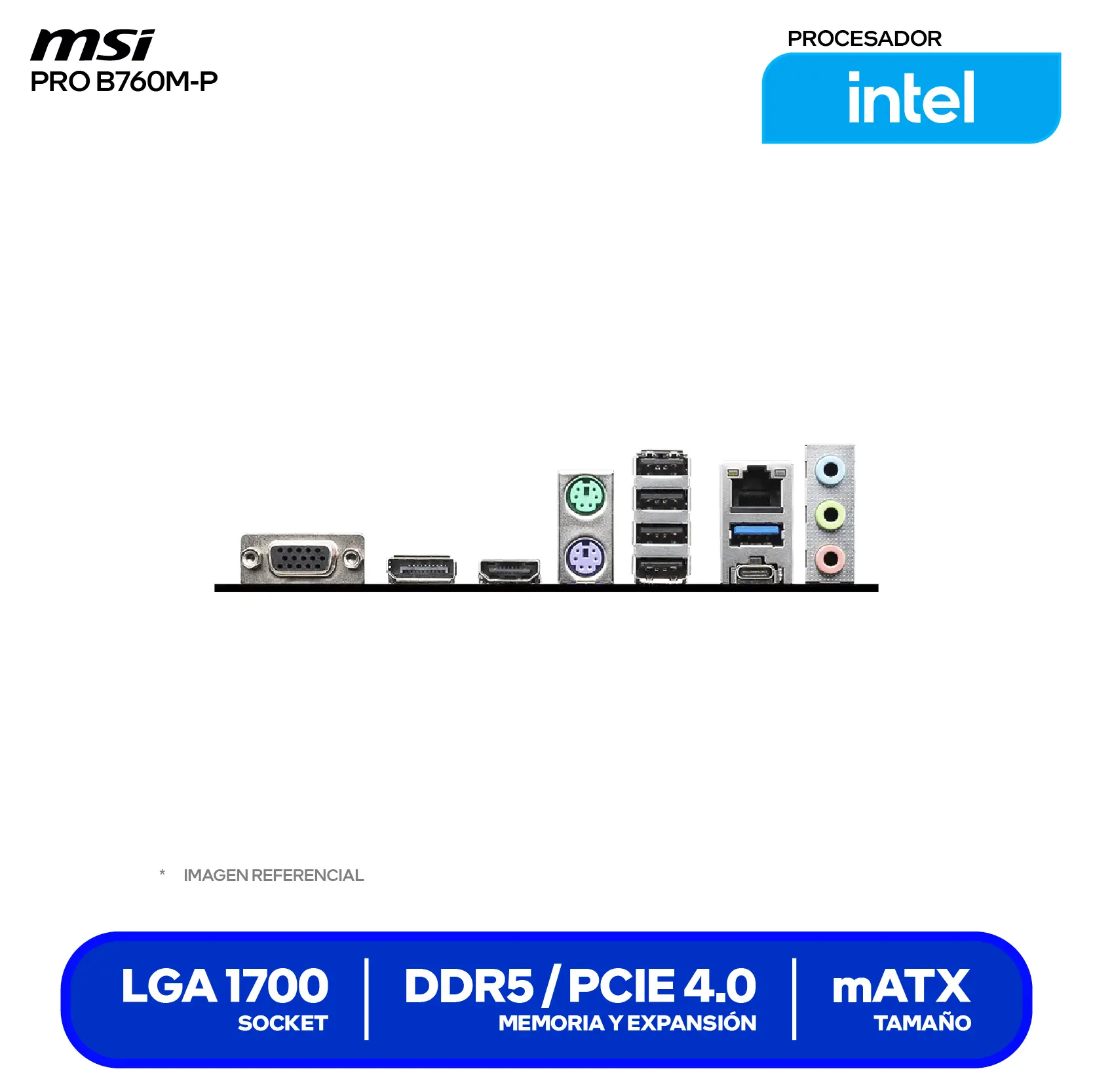 Placa Madre MSI PRO B760M-P (PRO B760M-P) LGA1700, DDR5, mATX
