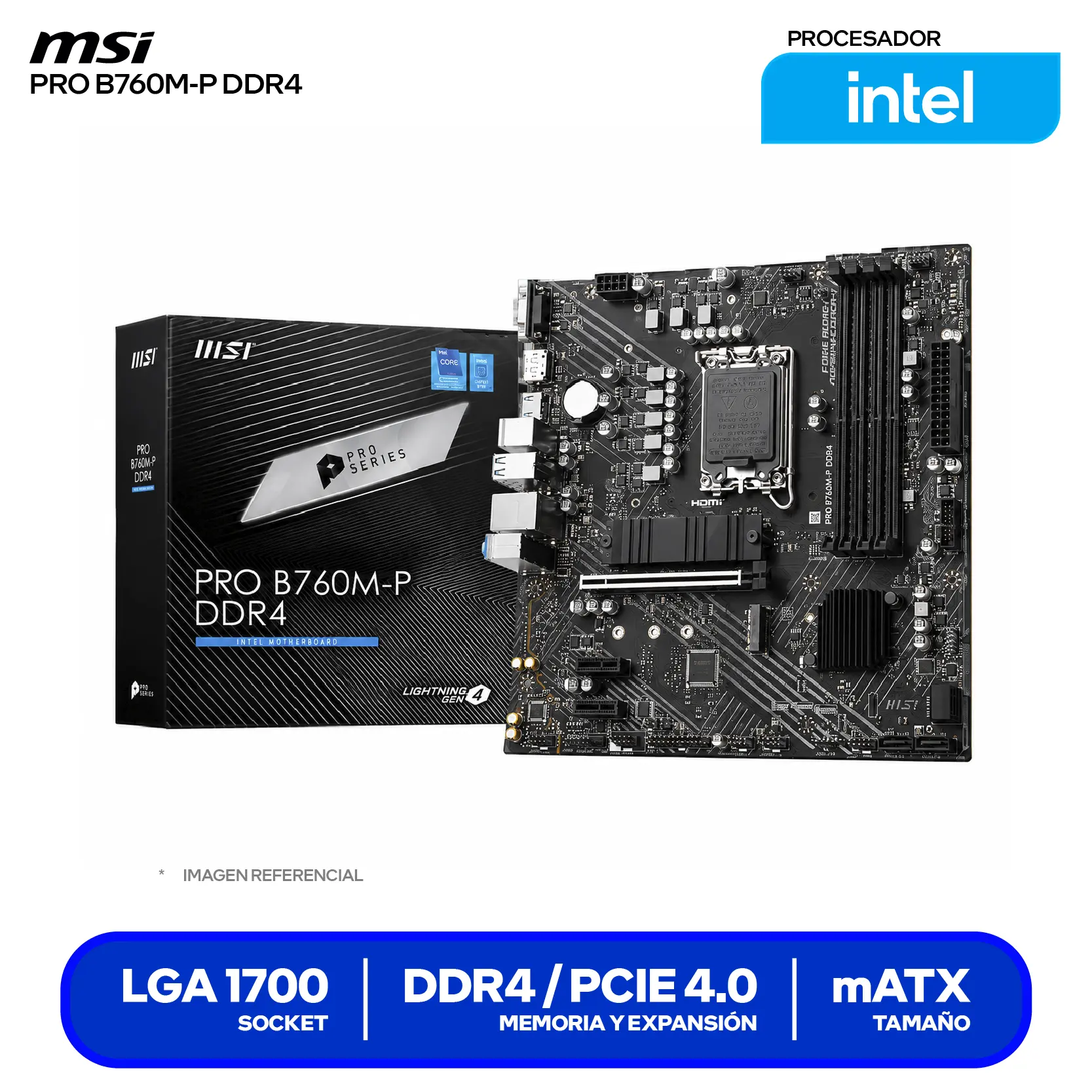 Placa Madre MSI PRO B760M-P DDR4 (PRO B760M-P DDR4) DDR4, mTX, LGA1700