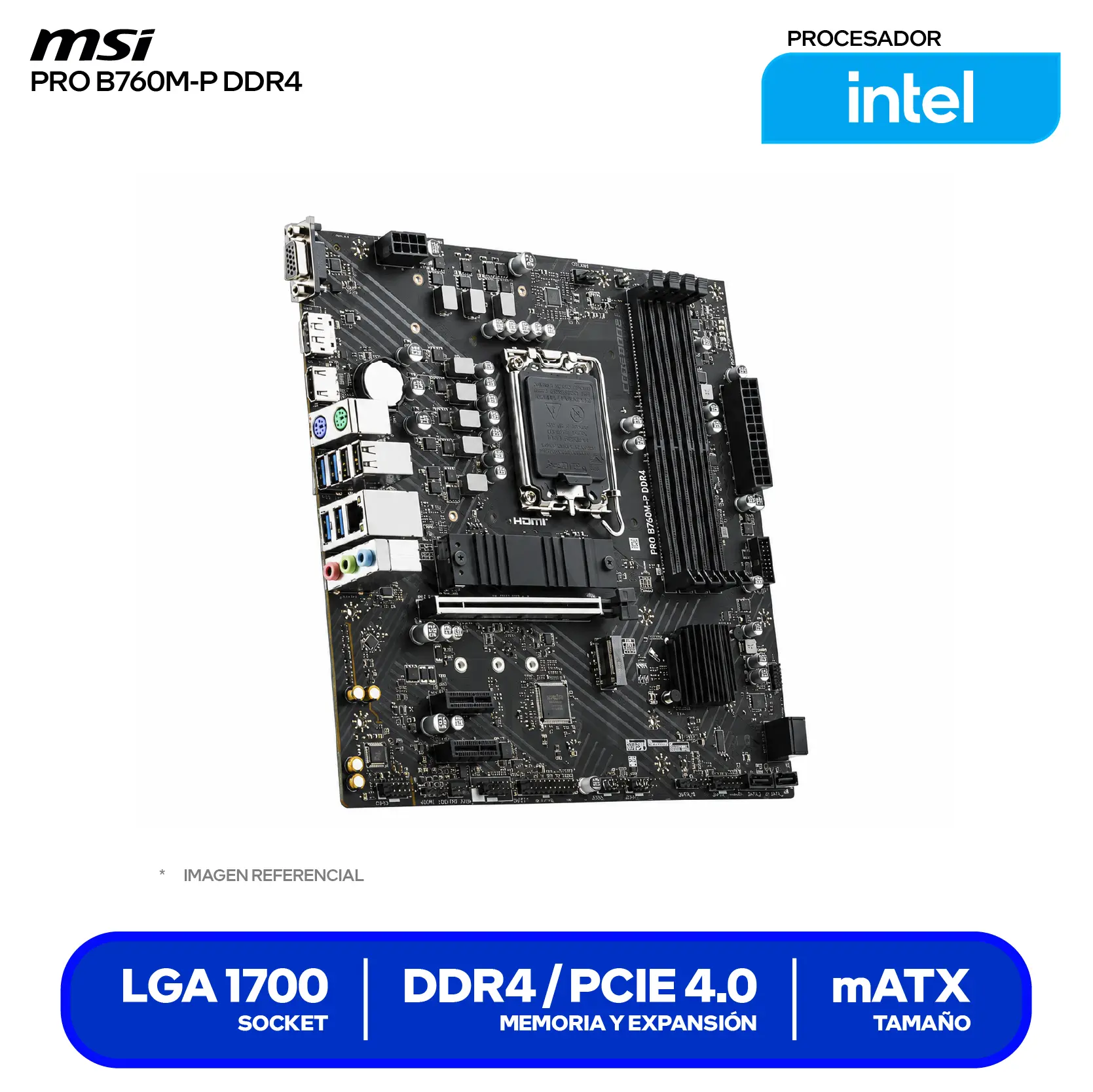 Placa Madre MSI PRO B760M-P DDR4 (PRO B760M-P DDR4) DDR4, mTX, LGA1700