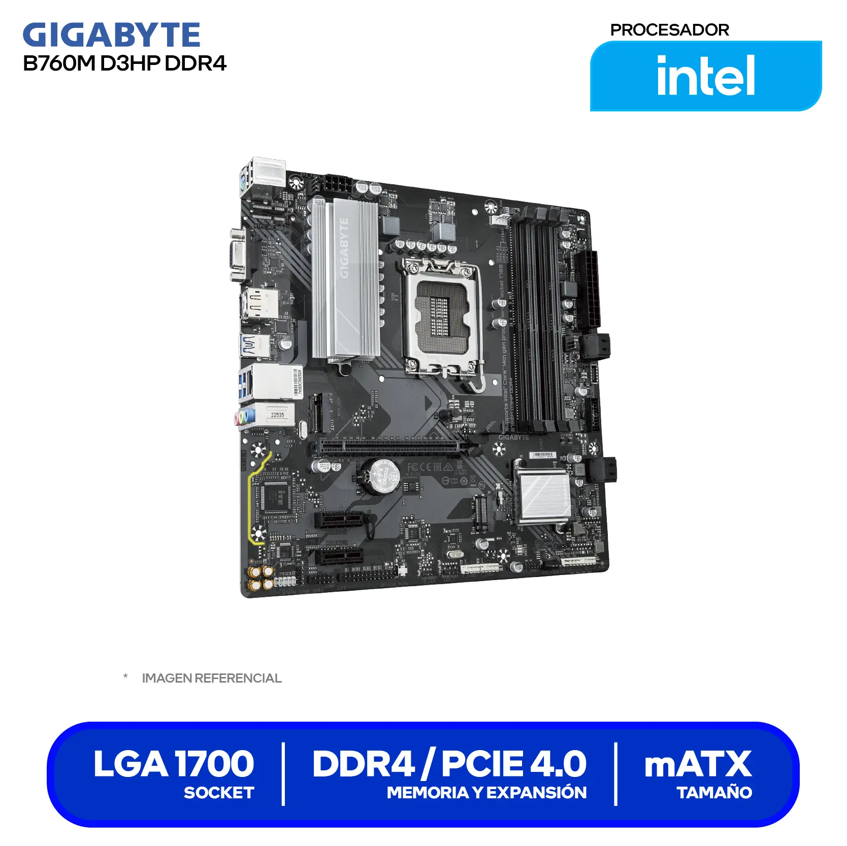 Placa Madre GIGABYTE B760M D3HP (B760M D3HP DDR4) LGA1700, DDR4, Micro-ATX