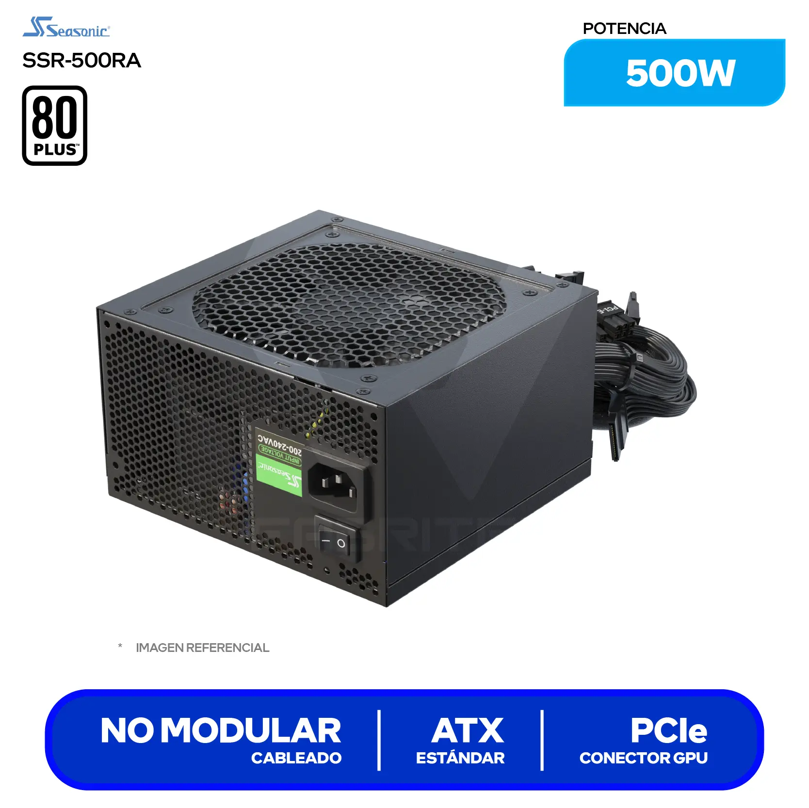 Fuente de Poder Seasonic A12 500W (SSR-500RA) 80 Plus 230V EU, No Modular