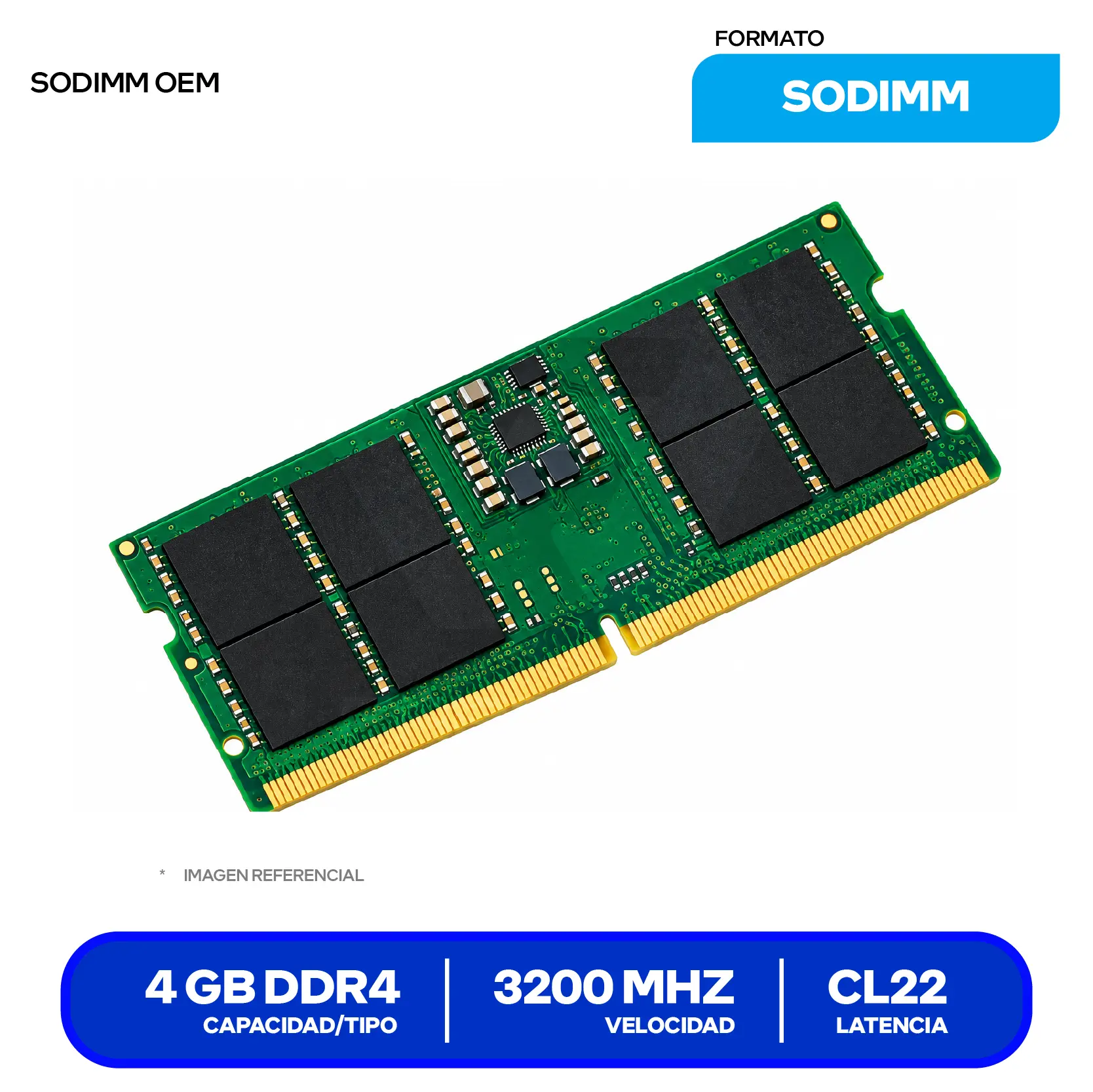 Memoria SO-DIMM OEM 4GB, DDR4