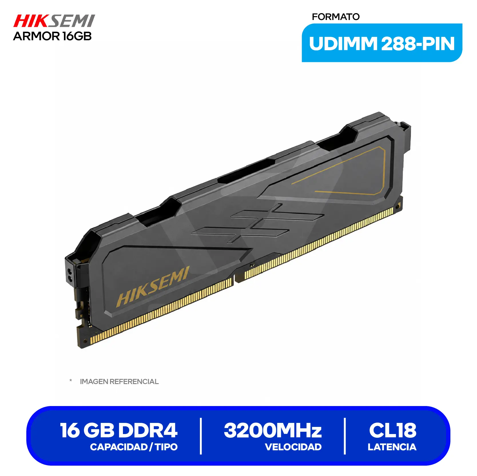 Memoria UDIMM Hiksemi Armor (HSC416U32I2 16G) 16GB, DDR4, 3200 MHz