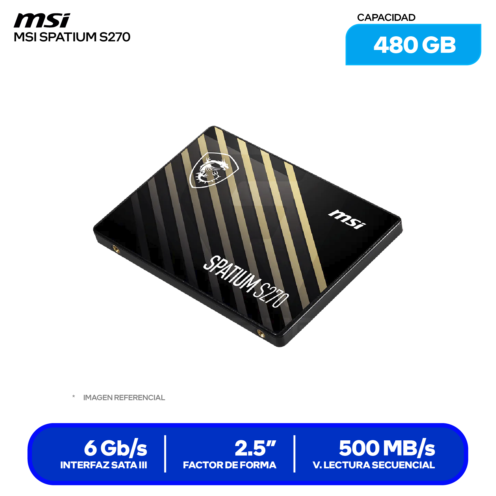 SSD MSI SPATIUM S270 480GB (SPATIUM S270 480GB) SATA 2.5"