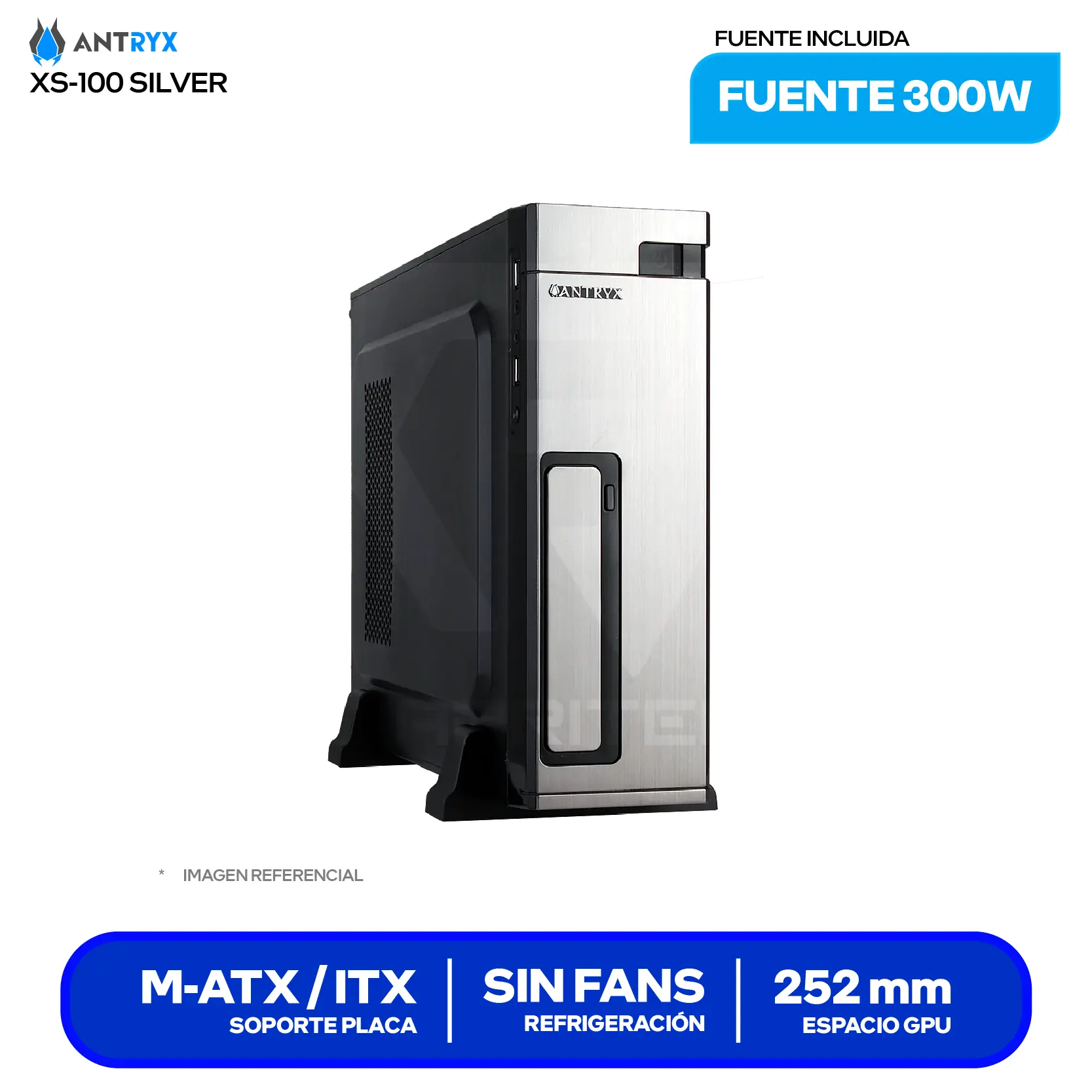 Case Slim Antryx Xtreme XS-100 (AC-XS100US-300CPR1) Con Fuente 300W