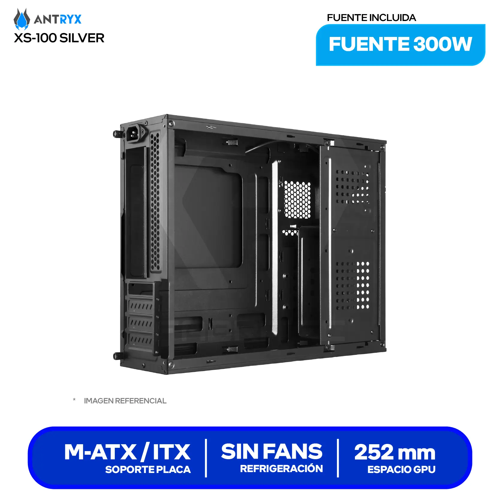 Case Slim Antryx Xtreme XS-100 (AC-XS100US-300CPR1) Con Fuente 300W