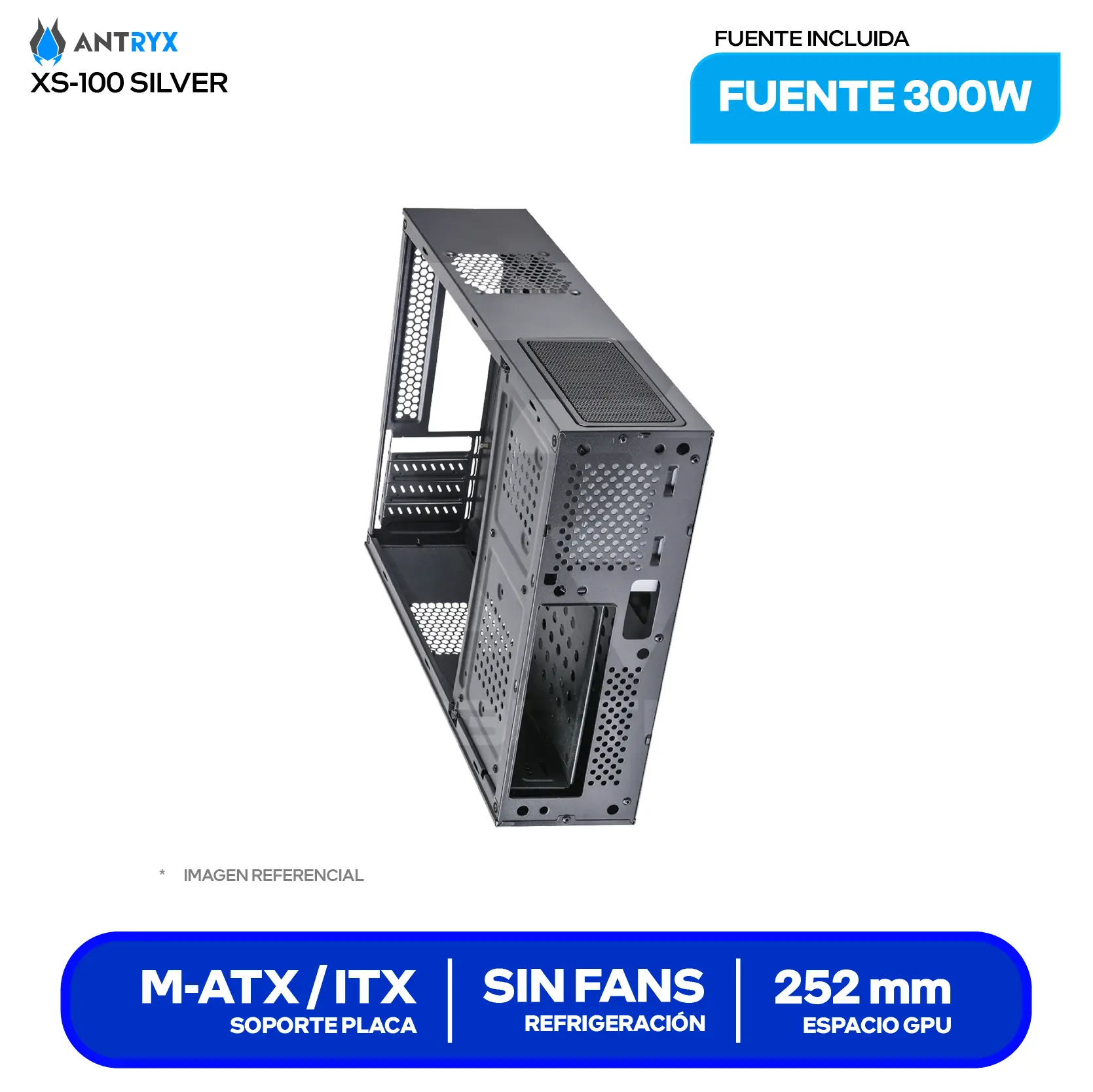Case Slim Antryx Xtreme XS-100 (AC-XS100US-300CPR1) Con Fuente 300W