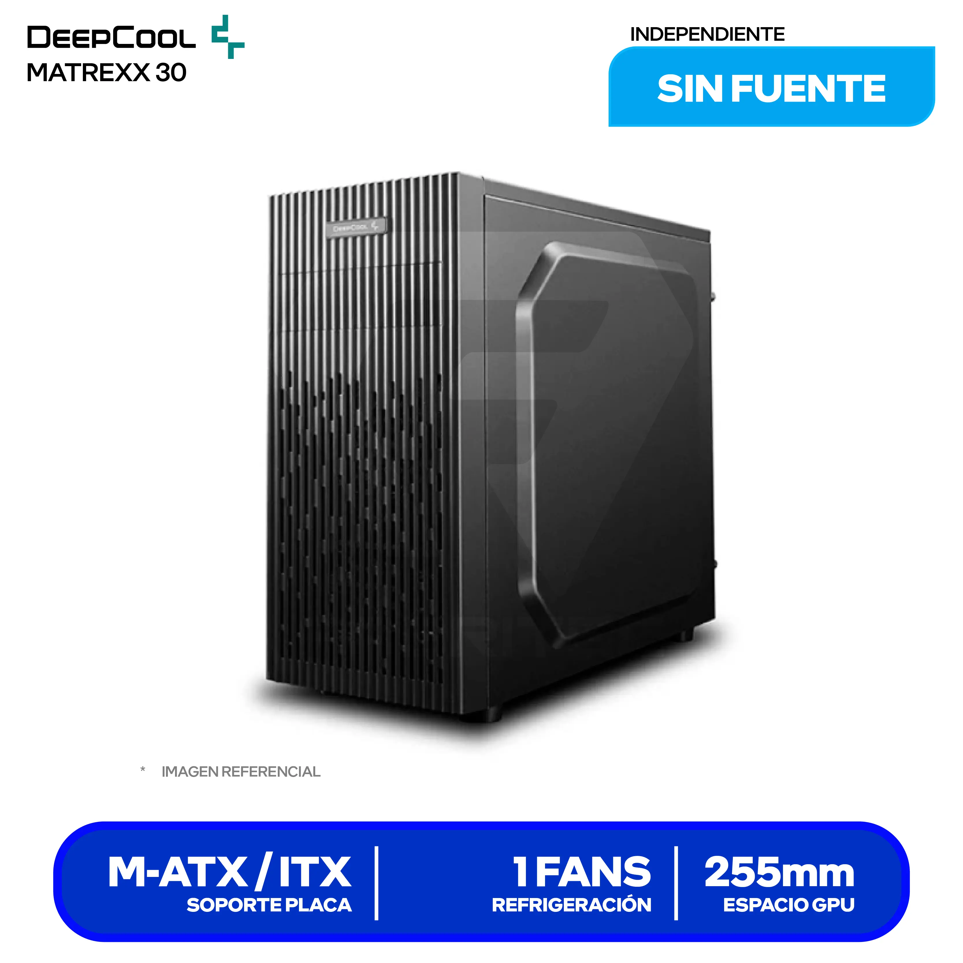 Case DeepCool Matrexx 30 (DP-MATX-MATREXX30) Sin Fuente, Vidrio Templado, 1 Fan