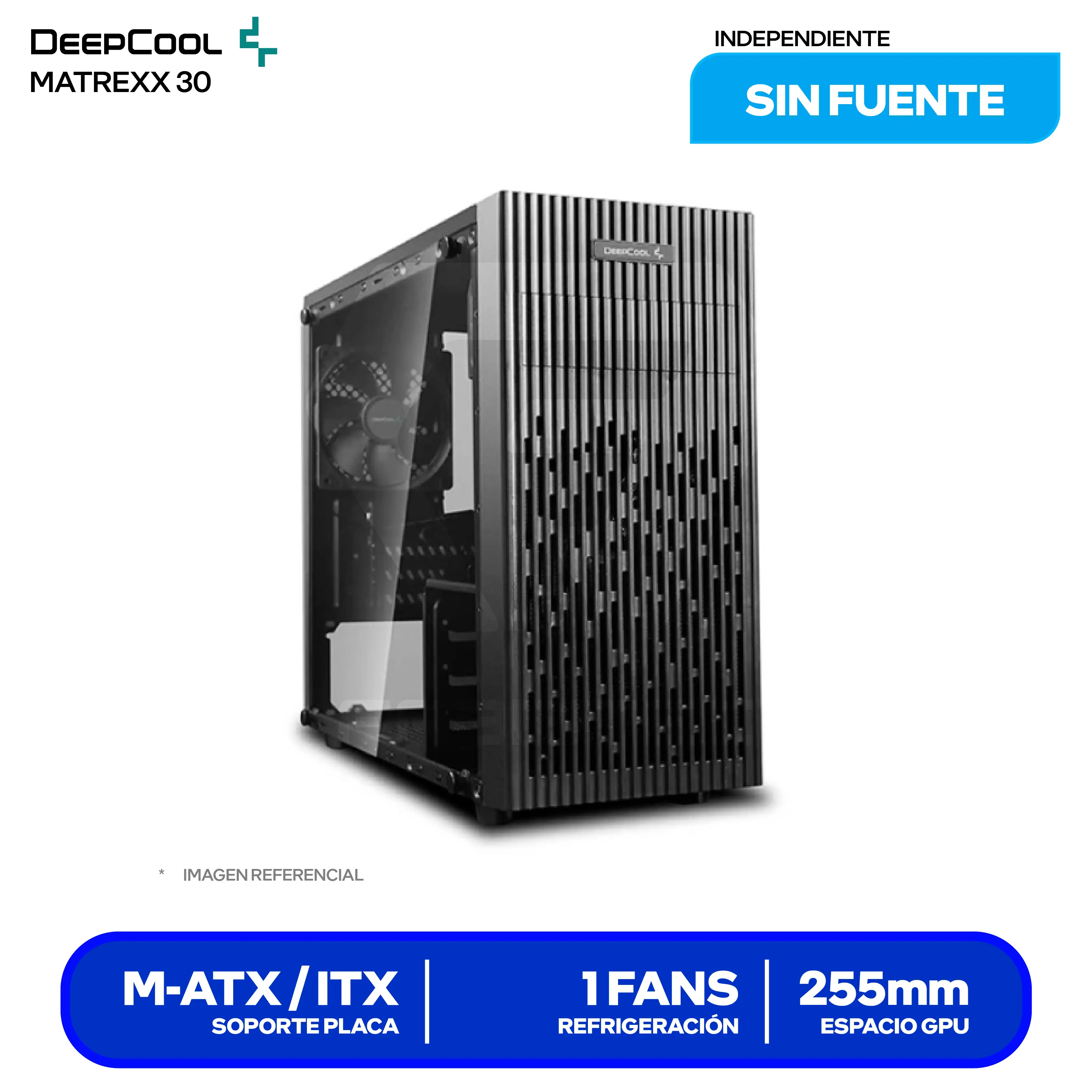 Case DeepCool Matrexx 30 (DP-MATX-MATREXX30) Sin Fuente, Vidrio Templado, 1 Fan