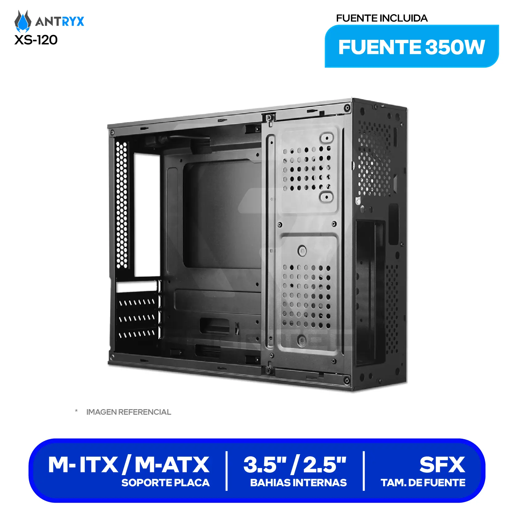 Case Slim Antryx Xtreme XS-120 (AC-XS120K-350CP) Con fuente de 350W