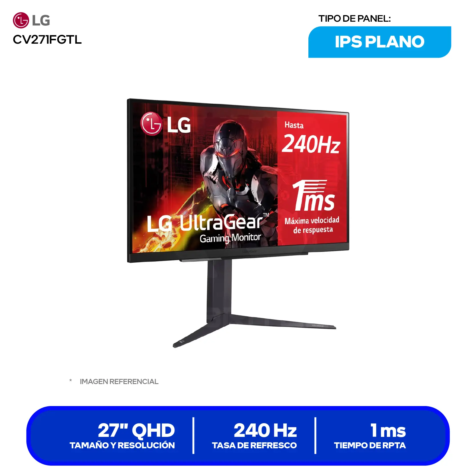 Monitor Gamer LG UltraGear 27" (27GR83Q-B) QHD, IPS, 240Hz, 1ms