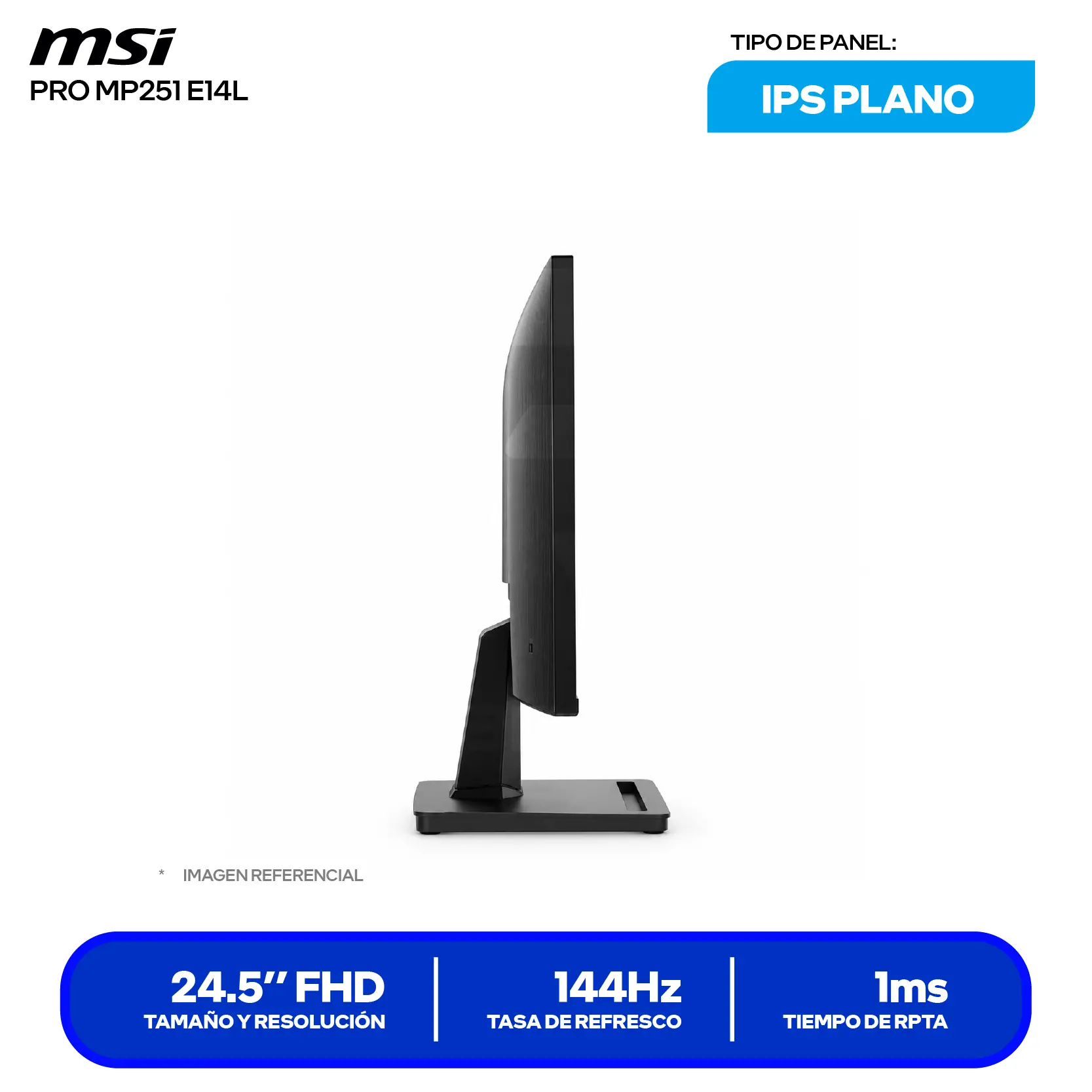 Monitor MSI PRO MP251 E14L (PRO MP251 E14L) 24.5" FHD, IPS, 144Hz, 1ms
