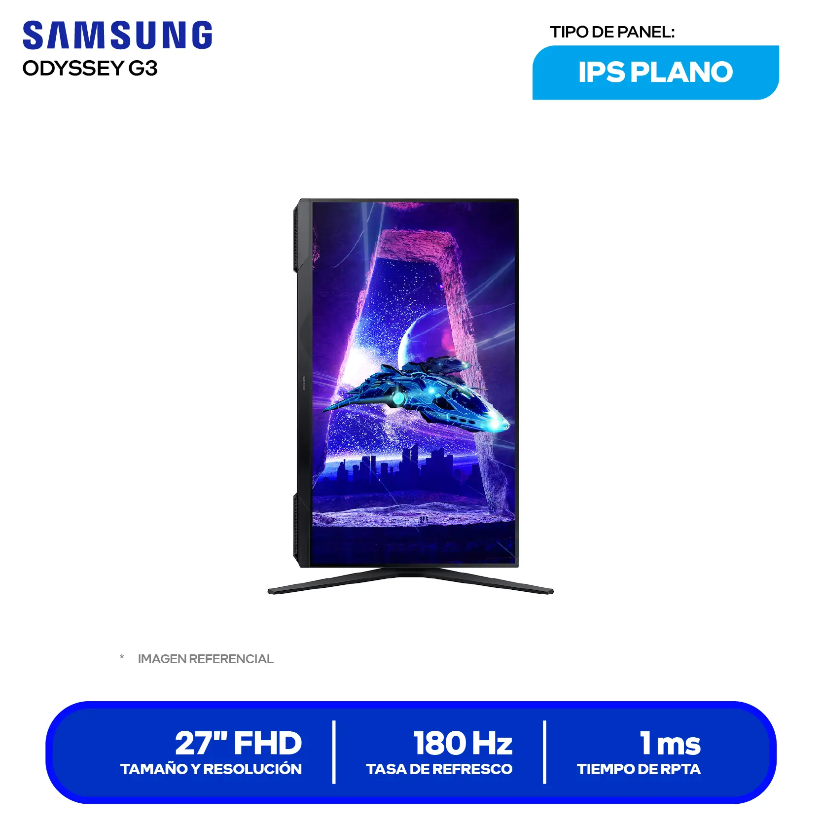 Monitor Gamer Samsung Odyssey G3 27" (LS27DG300ELXPE) FHD, VA, 180Hz, 1ms