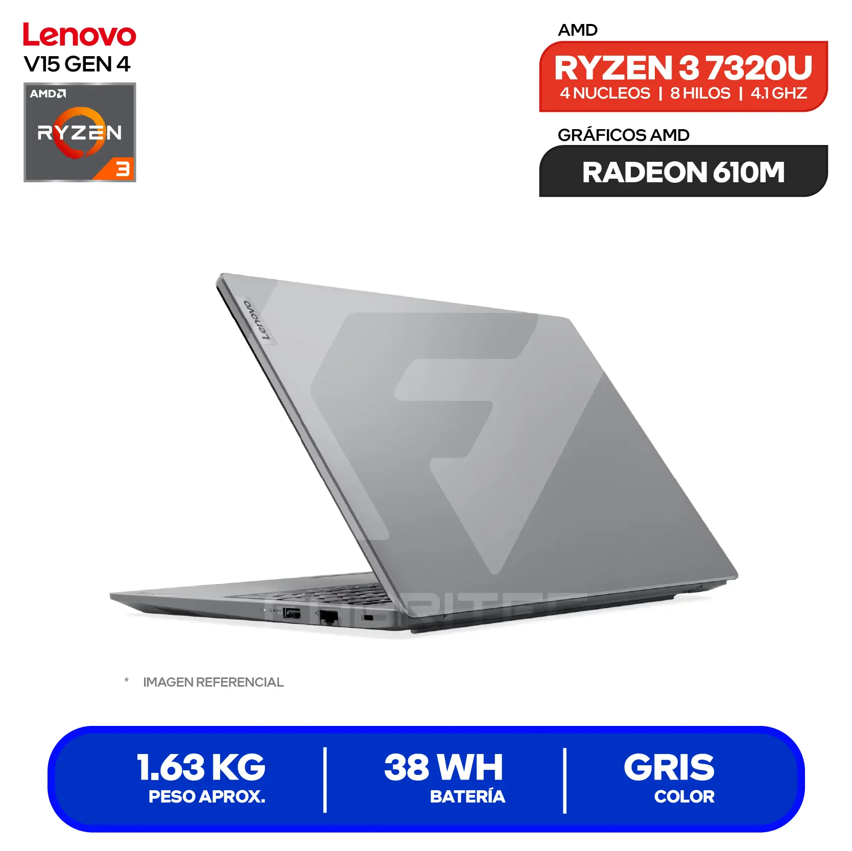 Laptop Lenovo LOQ Essential 15IRX11 (82YU017LLM) Intel Core i5-13450HX, GeForce RTX 5050 8GB, RAM 16GB, SSD 512GB, 15.6'' FHD, FreeDos