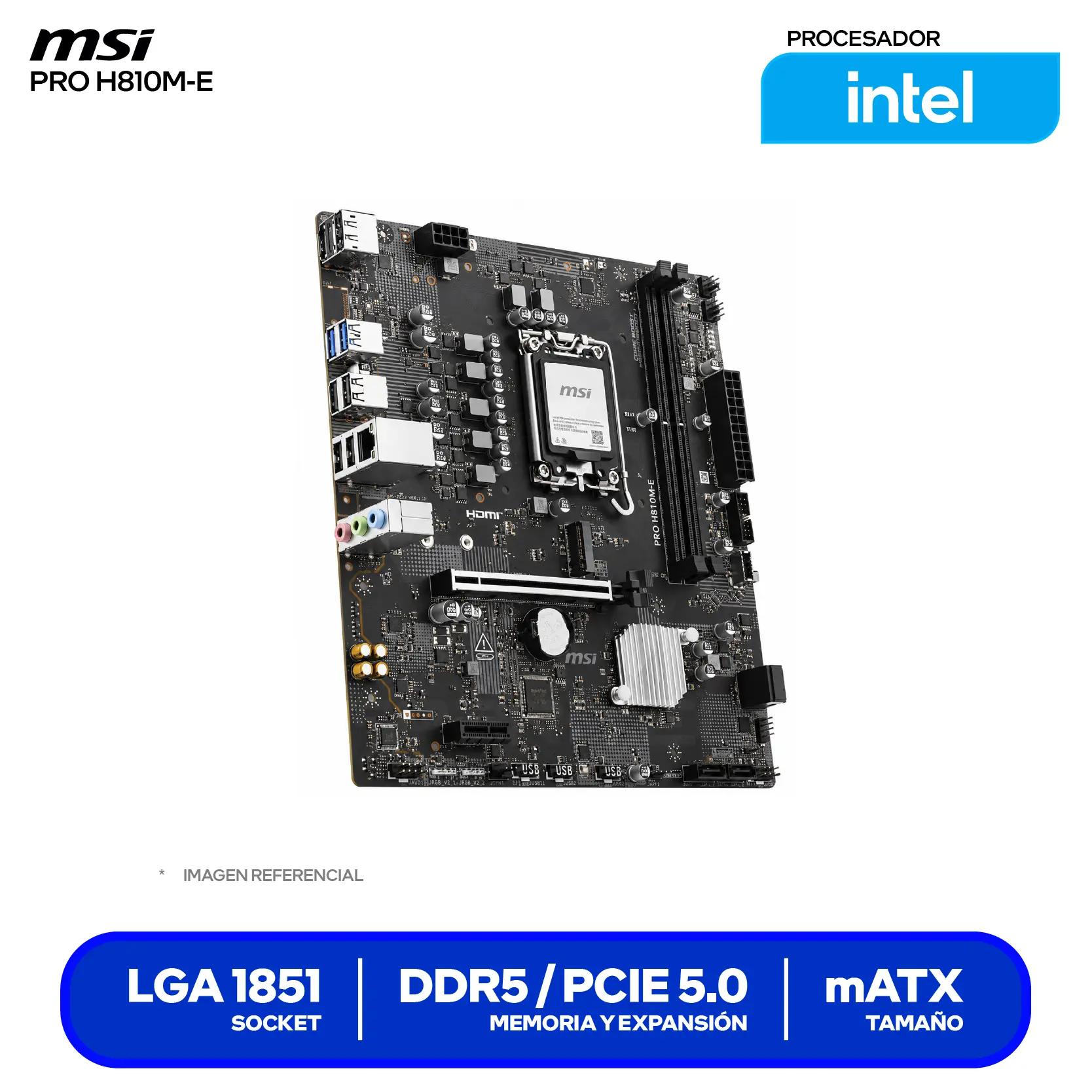 Placa Madre MSI PRO H810M-E (PRO H810M-E) LGA1851, DDR5, Micro ATX