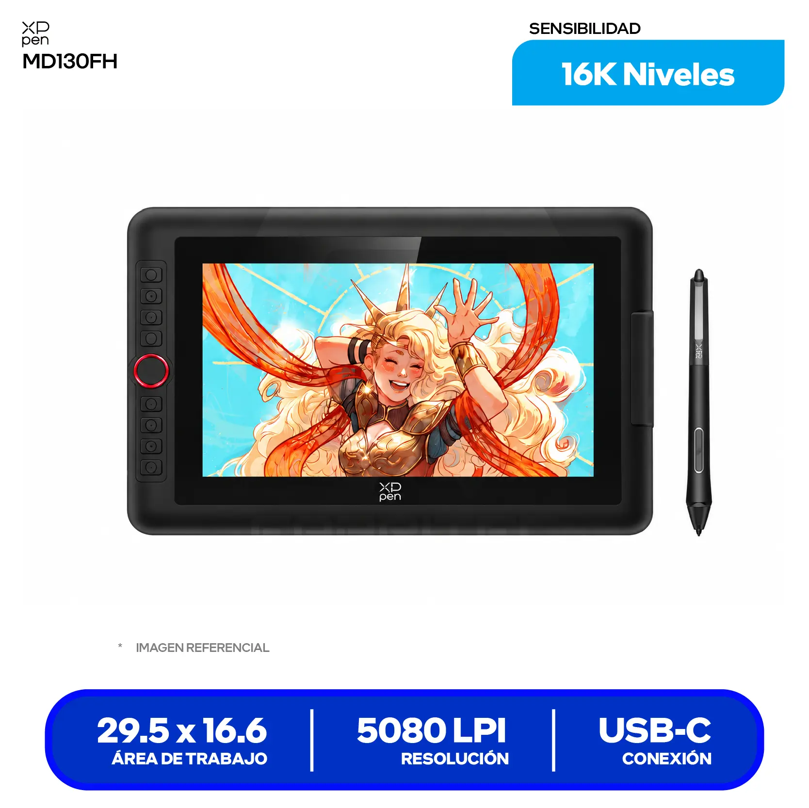 Tableta Gráfica XP-Pen Artist 13.3 Pro V2 13.3" (819040791) FHD, USB-C, Con lápiz