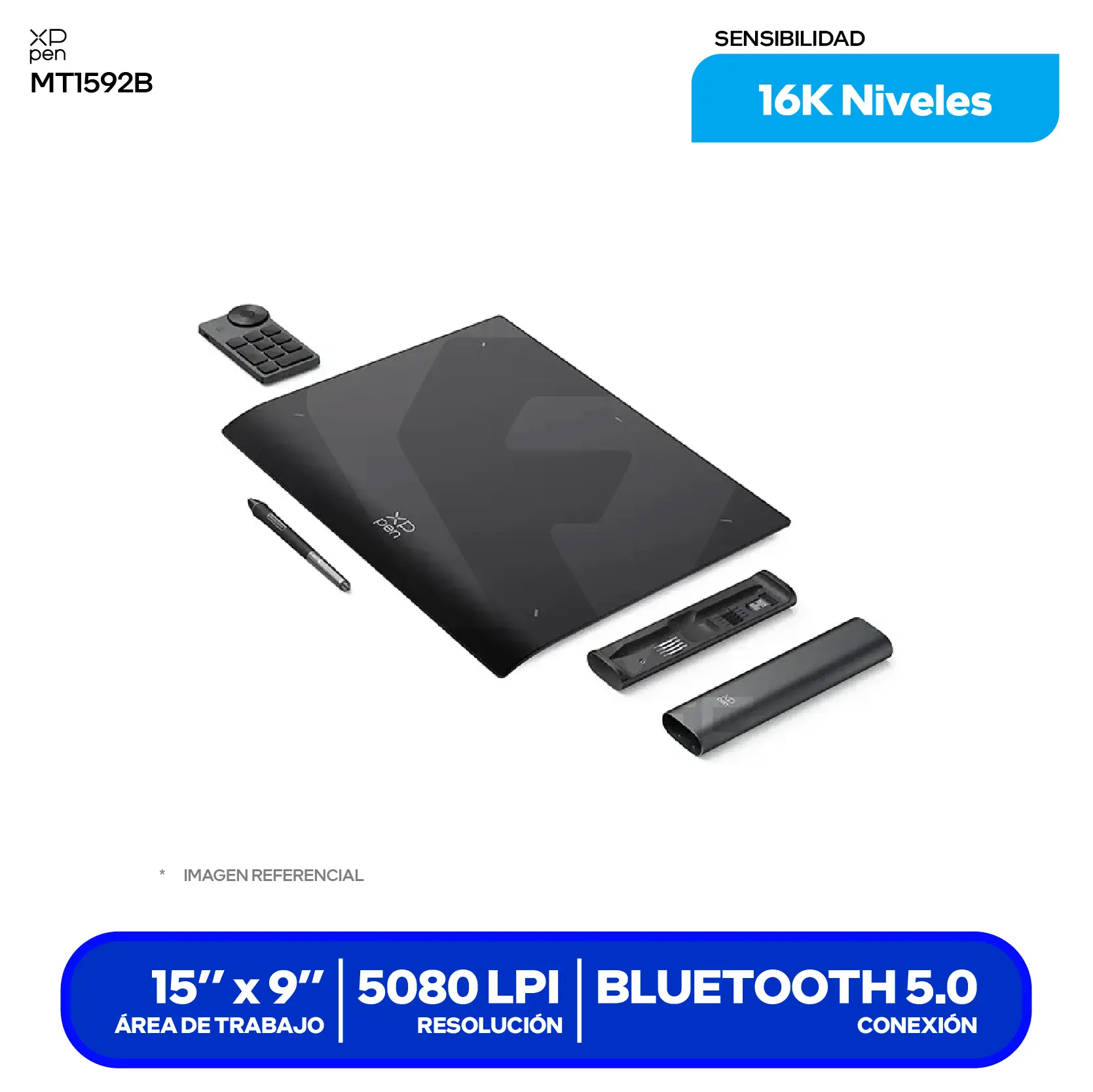 Tableta Gráfica XP-Pen Deco Pro XLW Gen 2 15x9" (819020659) Bluetooth, USB-C, Con lápiz