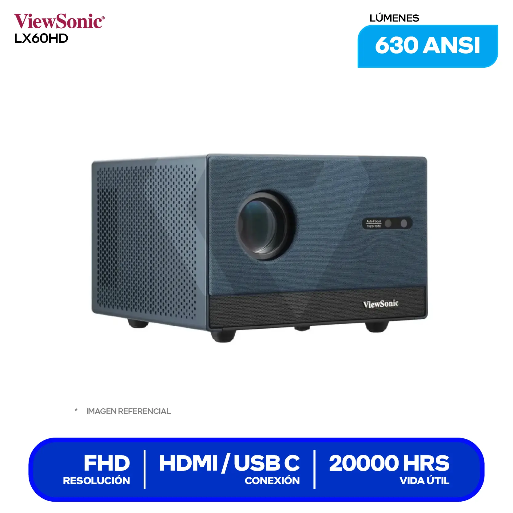 Proyector ViewSonic Smart Portable (VS20103) 630 ANSI Lúmenes, FHD, Google TV Integrado