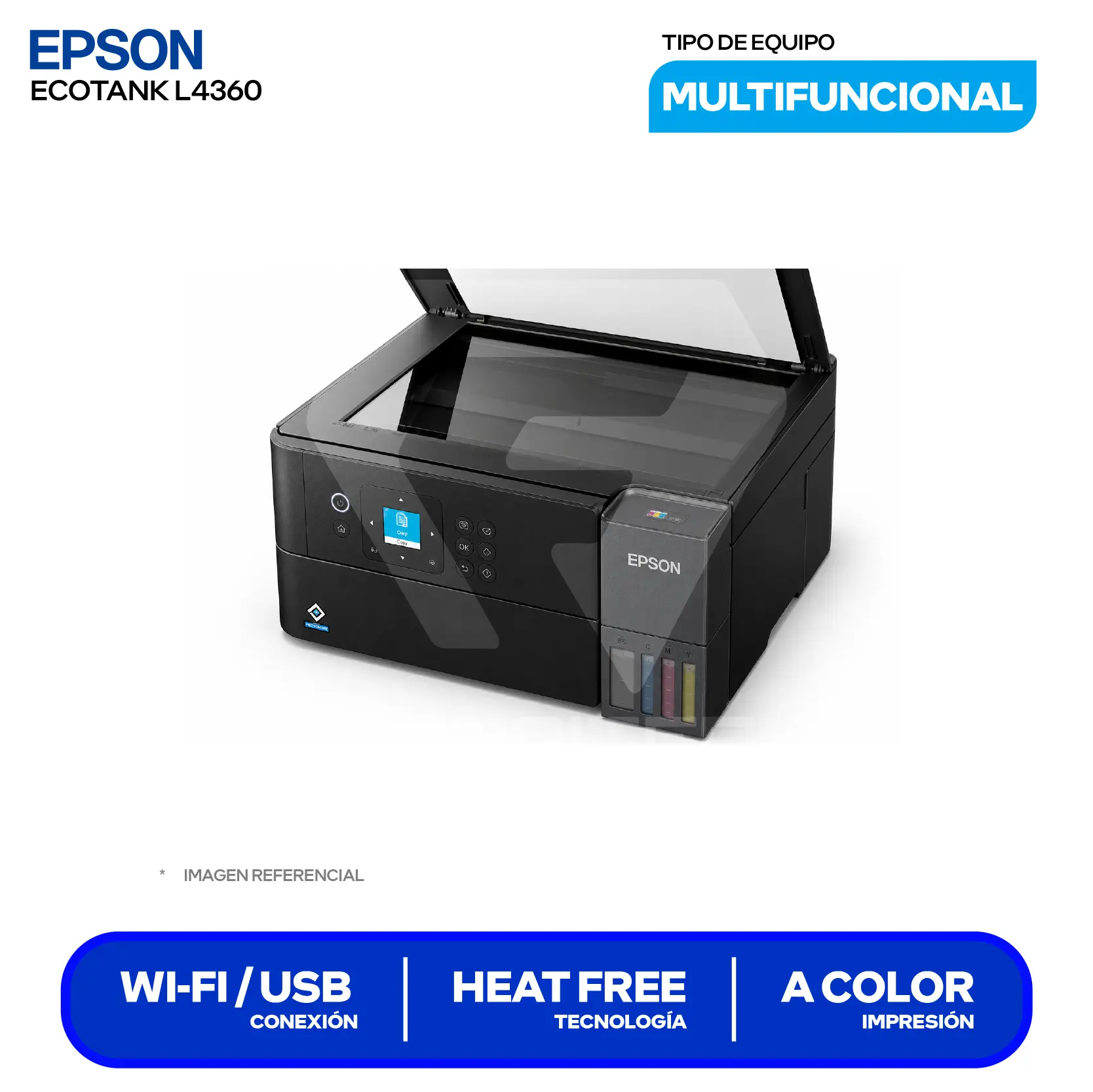 Impresora Multifuncional Epson EcoTank L4360 (C11CL41301) Wi-Fi Dual Band, USB