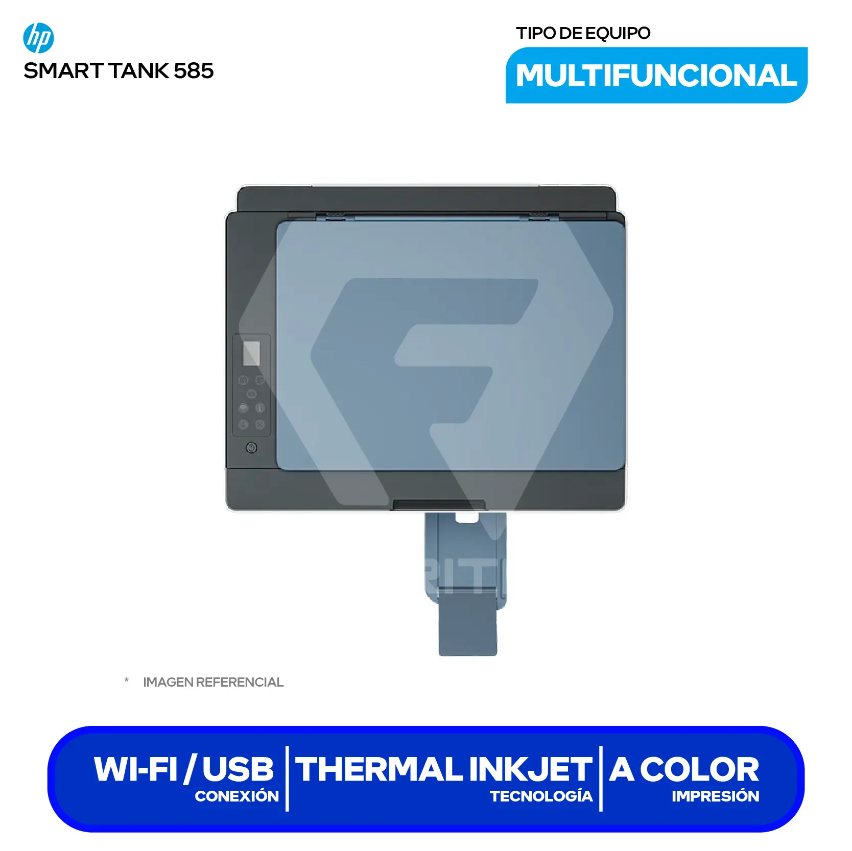 Impresora Multifuncional HP Smart Tank 585 (1F3Y4A#AKY) Bluetooh, WiFi
