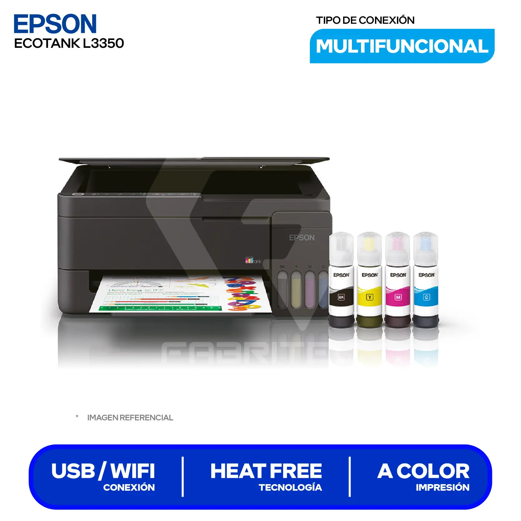 Impresora Multifuncional Epson EcoTank L3350 (C11CL62301) Wi-Fi, USB